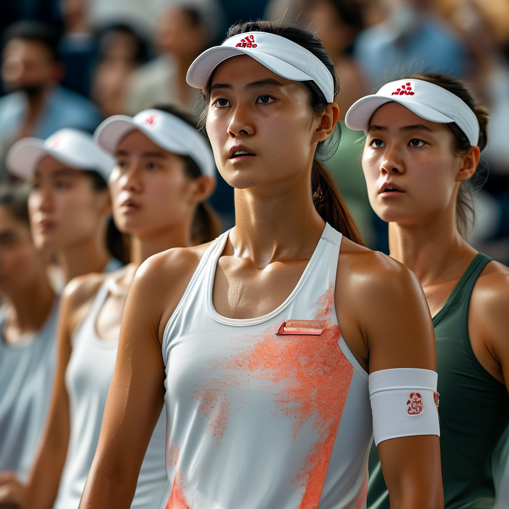 WTA球员在比赛中激烈对抗